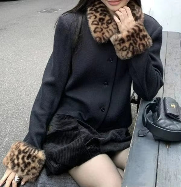 Laura Leo Kunstpelz Knopfjacke