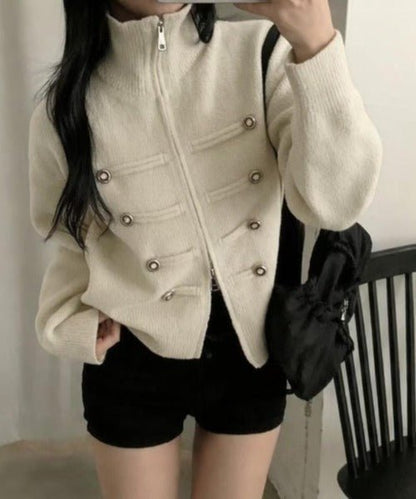Amelia Rollkragen Reißverschluss Strickcardigan