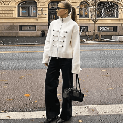 Amelia Rollkragen Reißverschluss Strickcardigan
