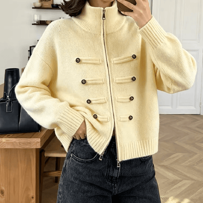 Amelia Rollkragen Reißverschluss Strickcardigan