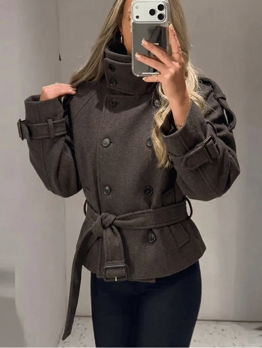Alicia Zweireihiger Mantel mit Gürtel