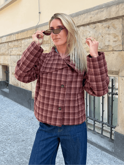 Jane Stehkragen Kariert Wollmixmantel