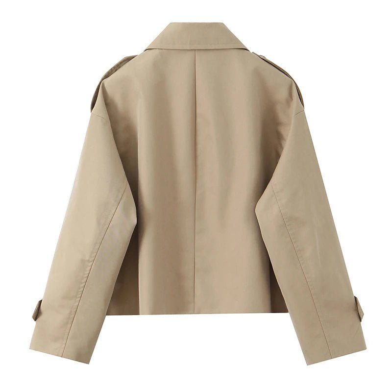 Carmen Cropped Double Breasted Trench Coat