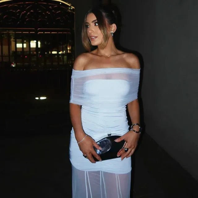 Simone Maxikleid mit Raffung
