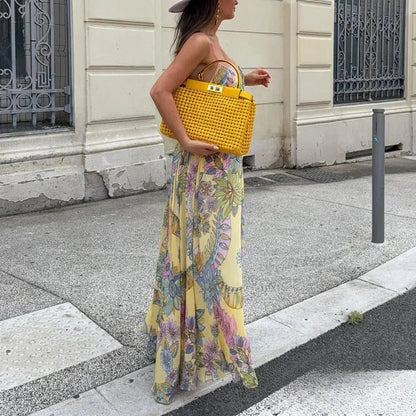 Jesse Blumen-Chiffon-Cami-Kleid