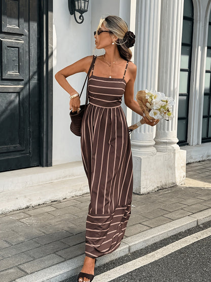 Amara Gestreiftes Leinen-Slipkleid