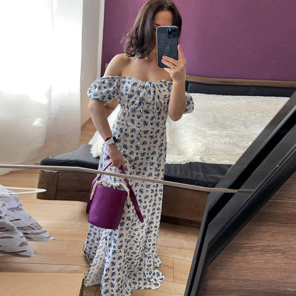 Helena Puff Sleeve Floral Midi Dress