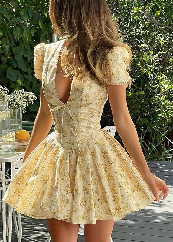 Anya V‑Ausschnitt Mini-Kleid