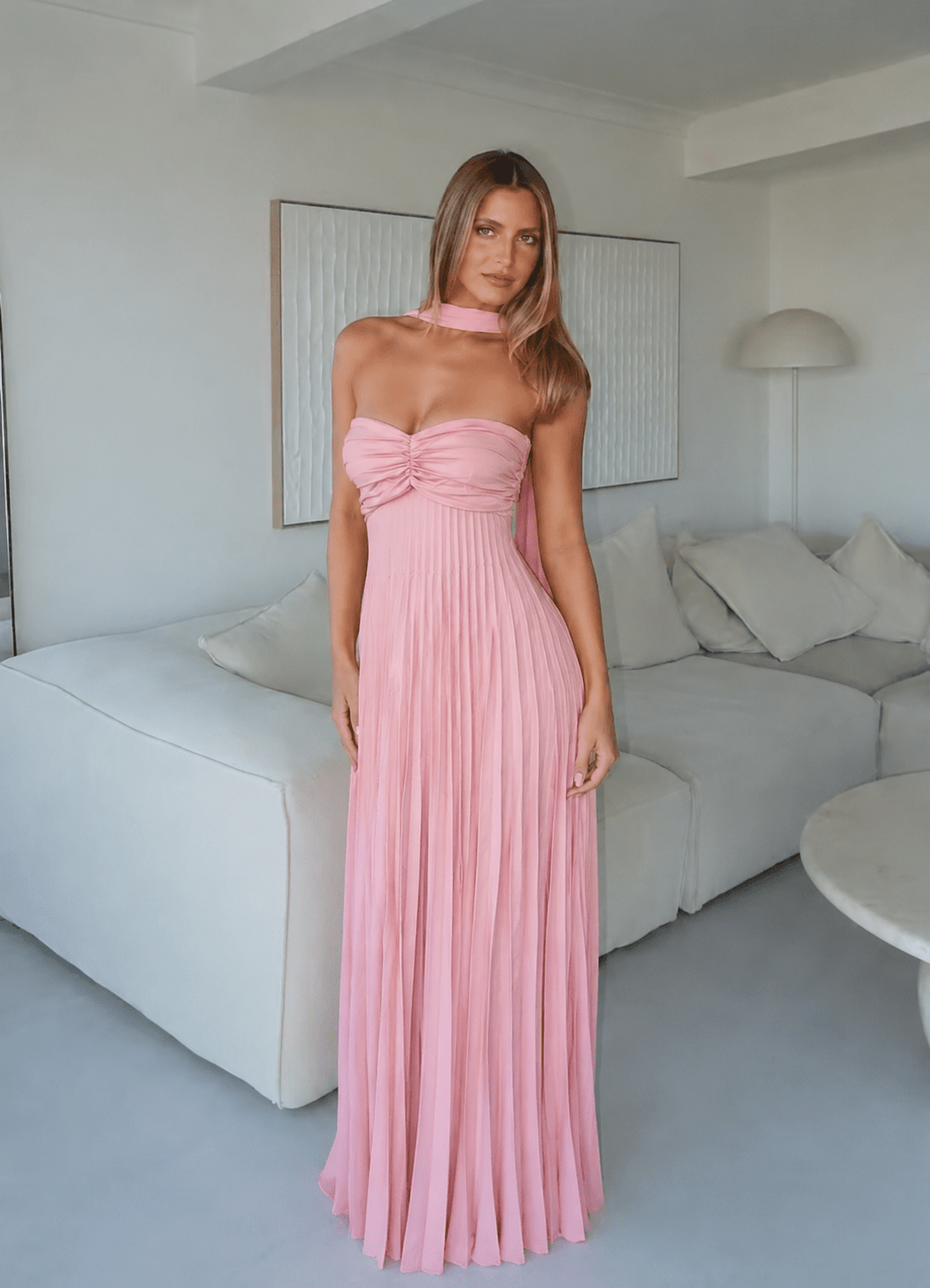 Kimberly Mesh Maxikleid mit Schal