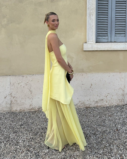 Ambre Asymmetrisches Transparentes Maxikleid