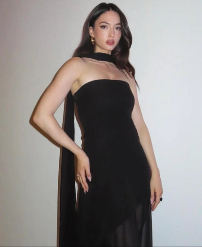 Ambre Asymmetrisches Transparentes Maxikleid