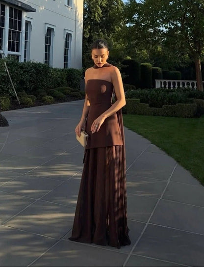 Ambre Asymmetrisches Transparentes Maxikleid