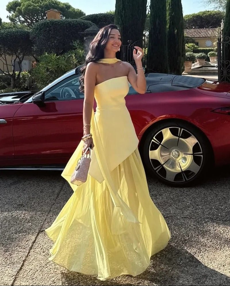 Ambre Asymmetrisches Transparentes Maxikleid