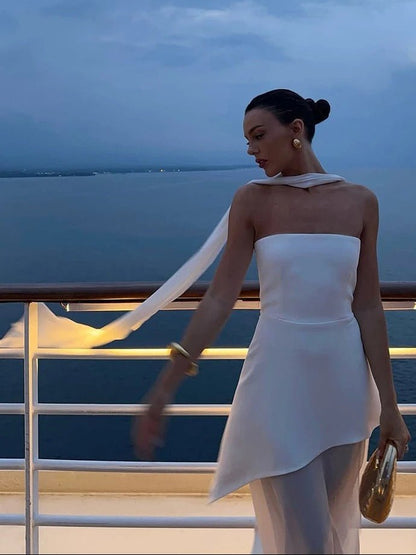 Ambre Asymmetrisches Transparentes Maxikleid