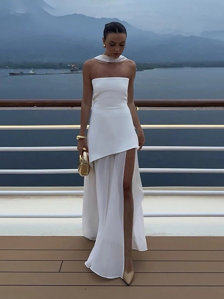 Ambre Asymmetrisches Transparentes Maxikleid