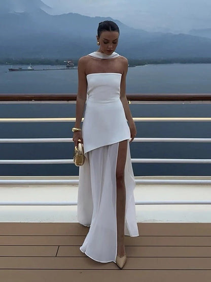 Ambre Asymmetrisches Transparentes Maxikleid