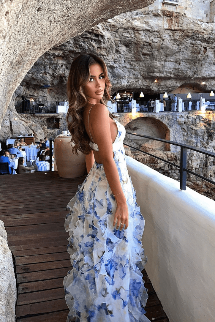 Olea Floral Ruffle Maxi Dress