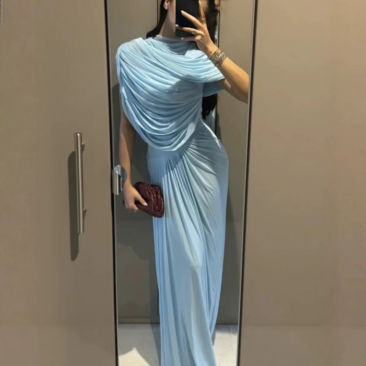 Margot Elegantes Mesh-Bodycon-Maxi-Kleid