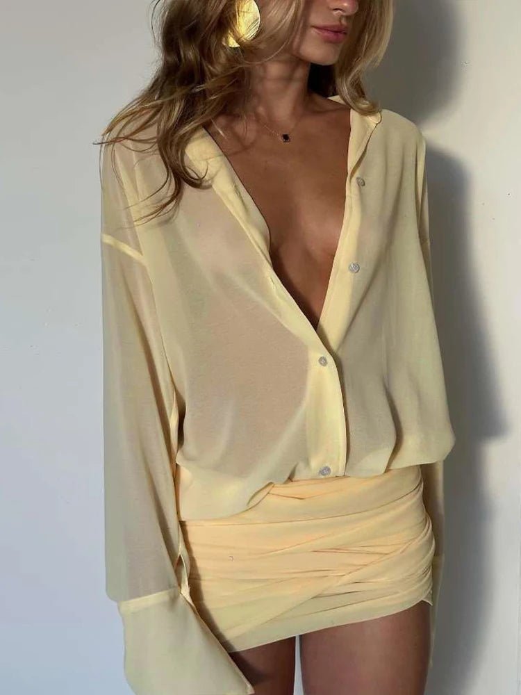 Sienna Langarm-Hemdblusenkleid