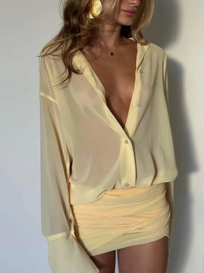 Sienna Langarm-Hemdblusenkleid