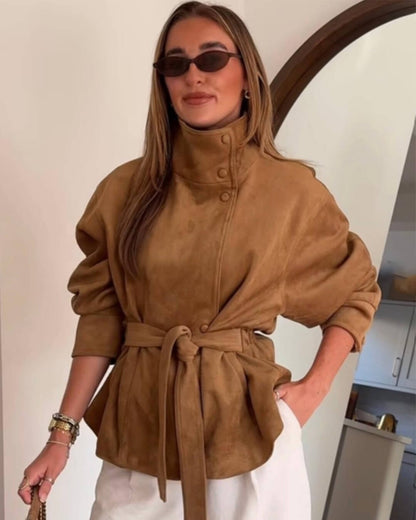 Maria Lace-Up Suede Jacket
