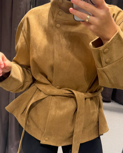 Maria Lace-Up Suede Jacket