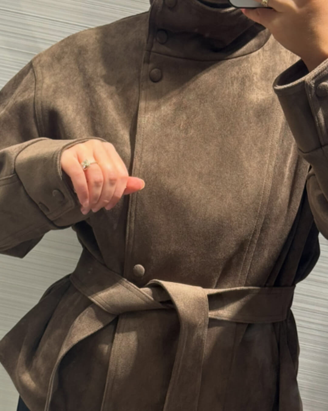 Maria Lace-Up Suede Jacket