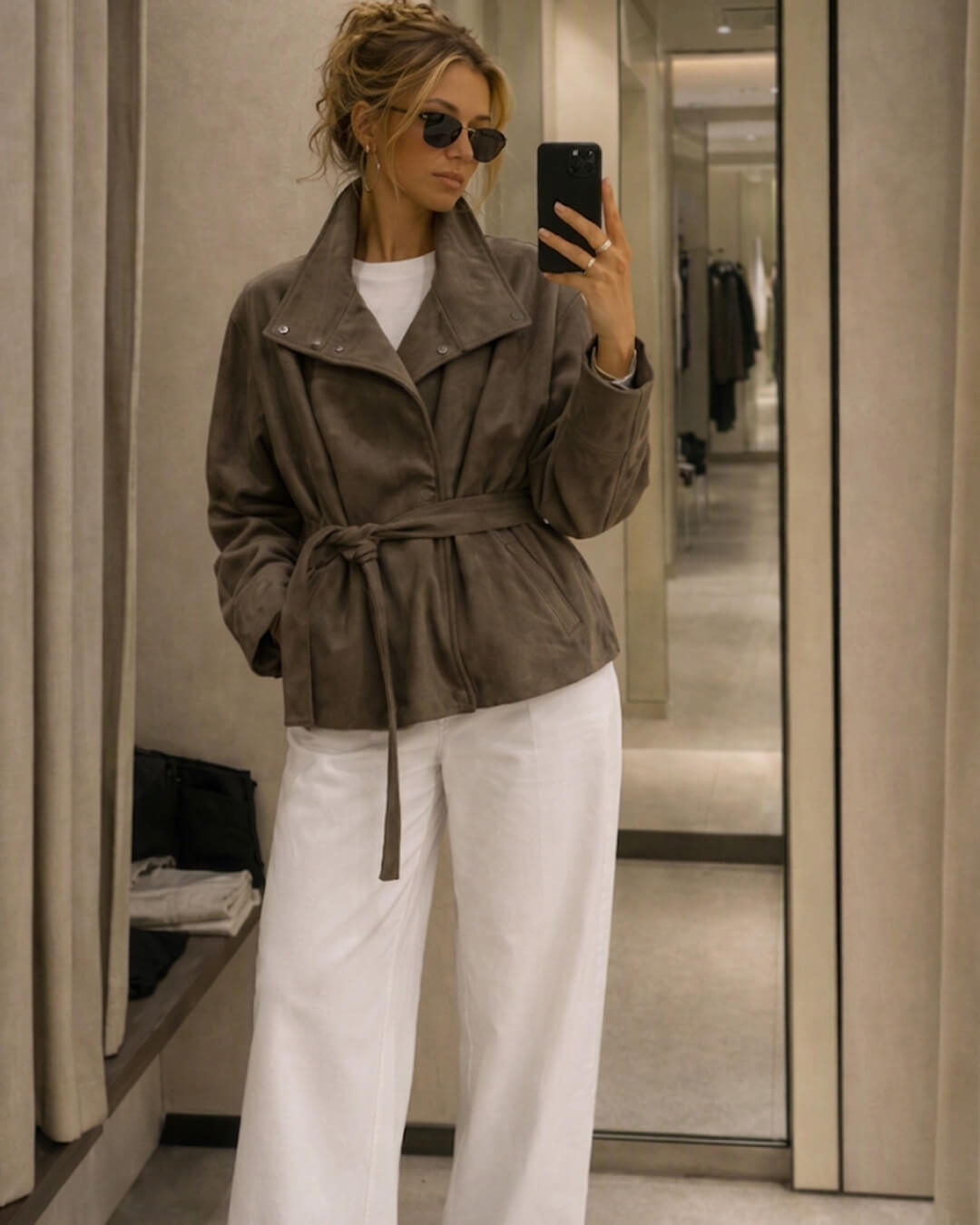 Maria Lace-Up Suede Jacket