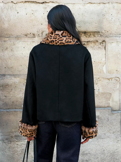 Laura Leo Kunstpelz Knopfjacke