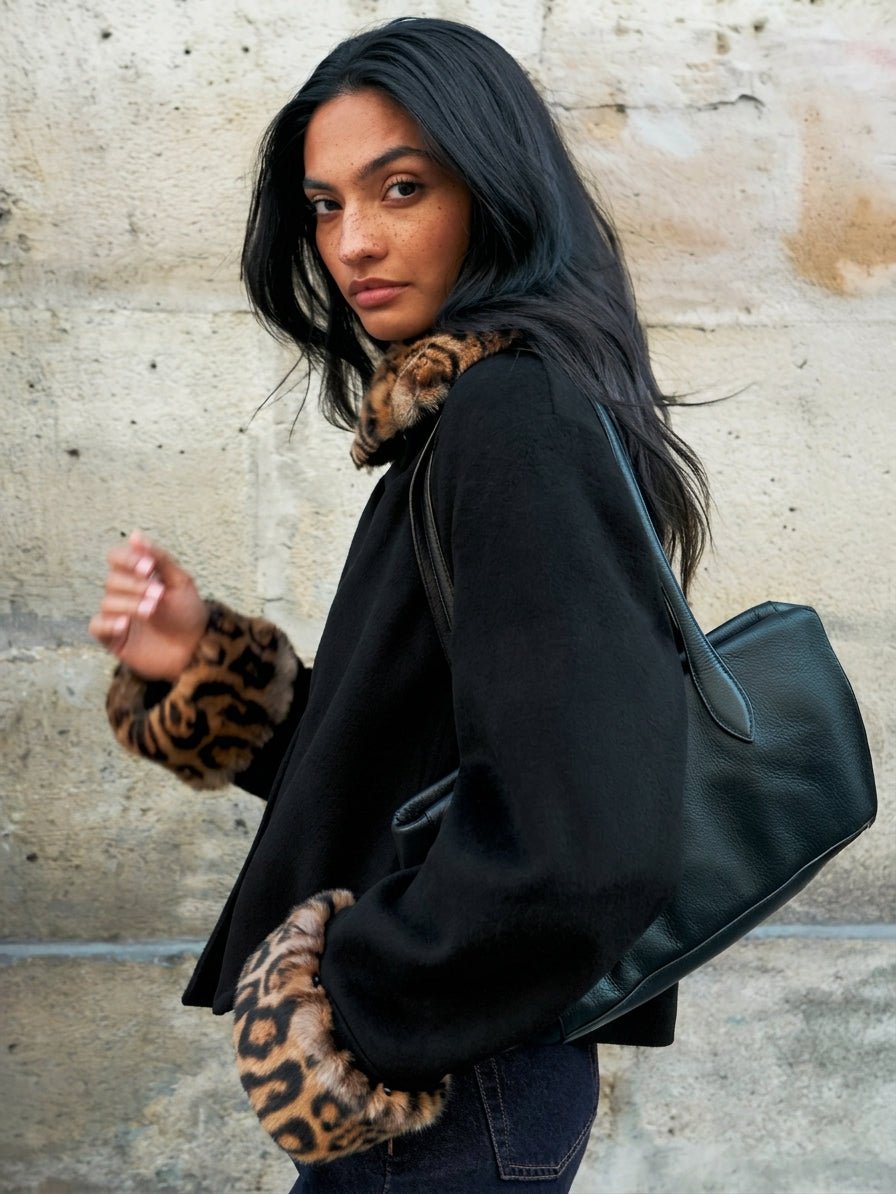 Laura Leo Kunstpelz Knopfjacke