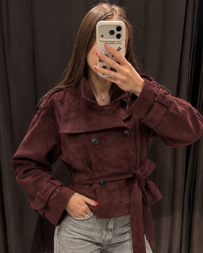 Miriam Funnel Neck Wildlederjacke