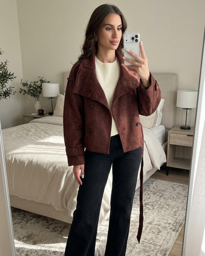 Miriam Funnel Neck Wildlederjacke
