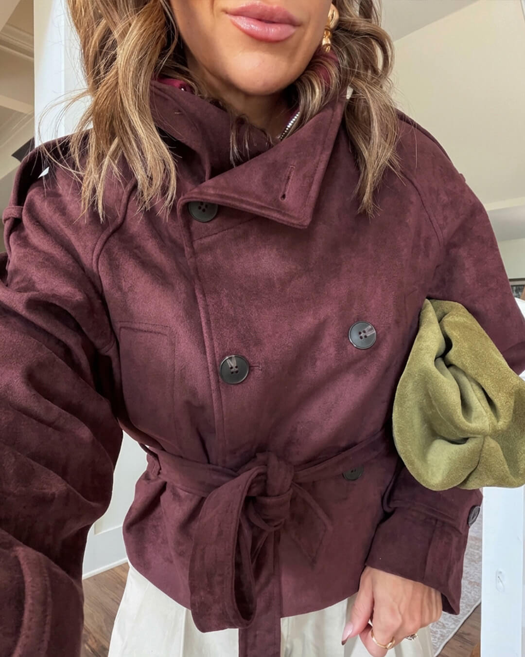 Miriam Funnel Neck Wildlederjacke