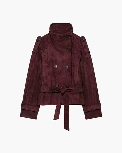 Miriam Funnel Neck Wildlederjacke