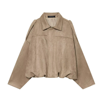 Sandra Wildleder Oversize Reißjacke