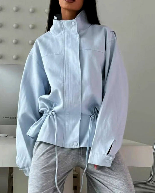 Joanna Drawstring Stand Collar Jacket