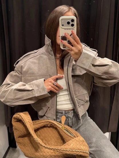 Nina Kunstwildleder Kurzjacke