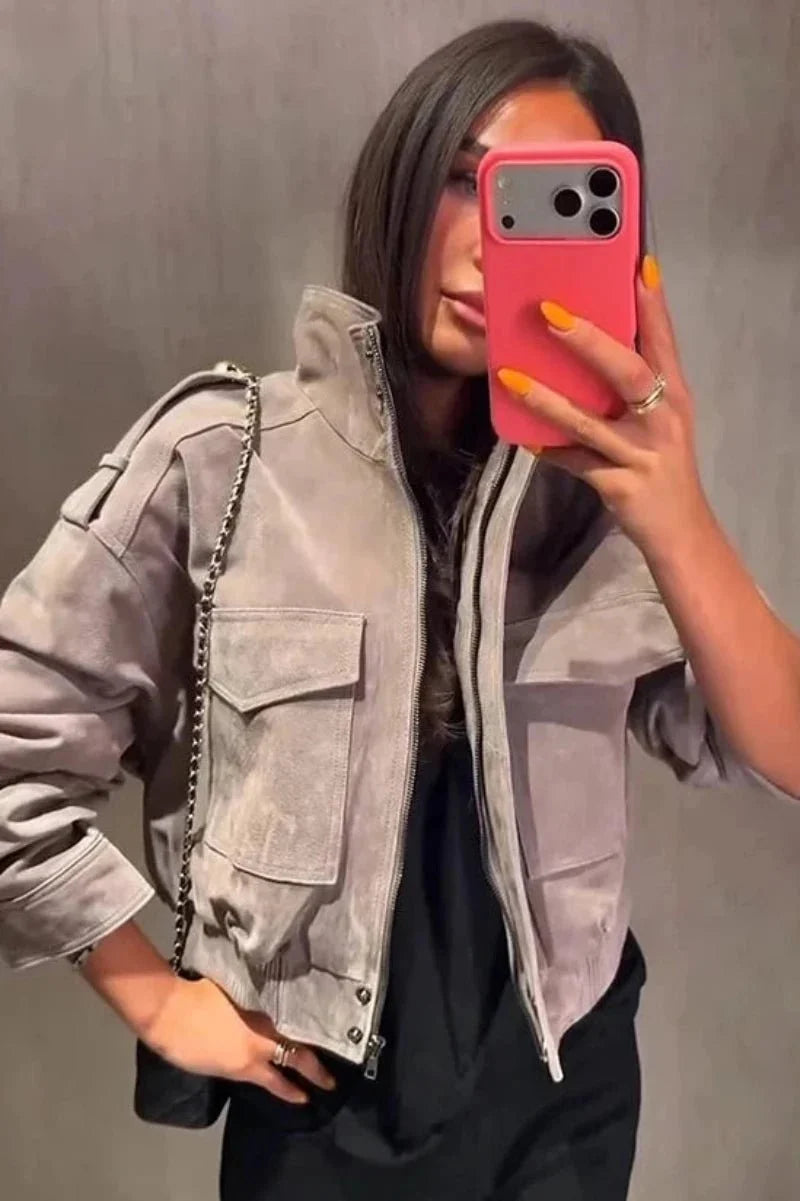 Nina Kunstwildleder Kurzjacke
