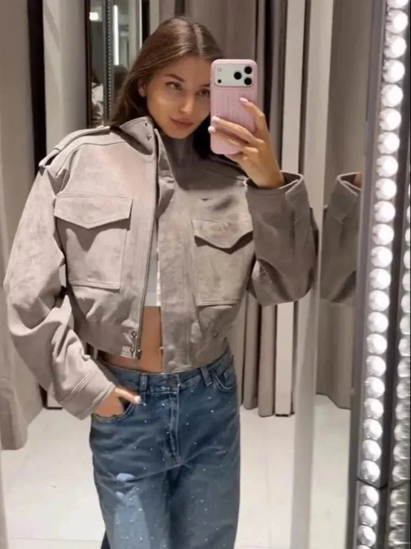 Nina Kunstwildleder Kurzjacke