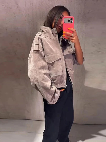 Nina Kunstwildleder Kurzjacke