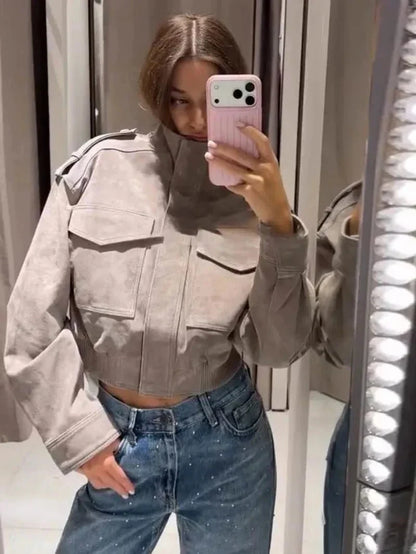 Nina Kunstwildleder Kurzjacke