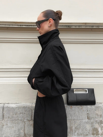 Carla Funnel Neck Windbreaker Jacket