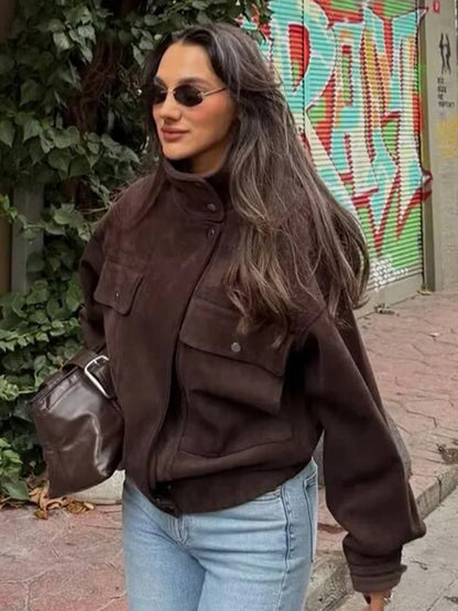 Valerie Vintage Oversized Bomber-Jacke