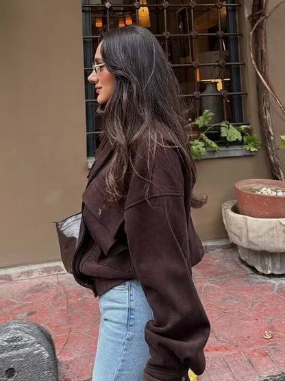 Valerie Vintage Oversized Bomber-Jacke