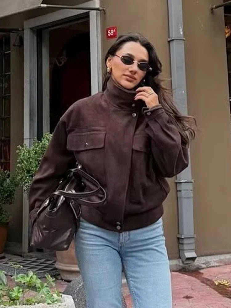 Valerie Vintage Oversized Bomber-Jacke
