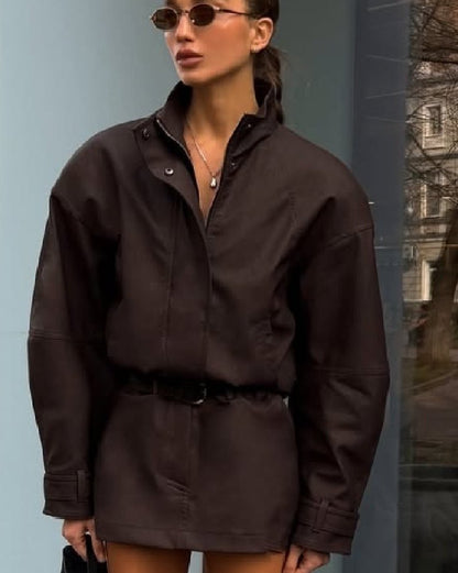 Nina Faux Suede Zip Jacket