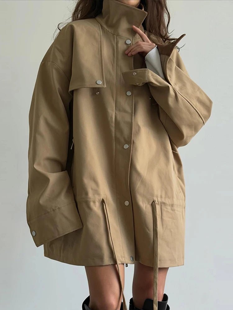 Ruth Contrast Collar Windbreaker Jacket
