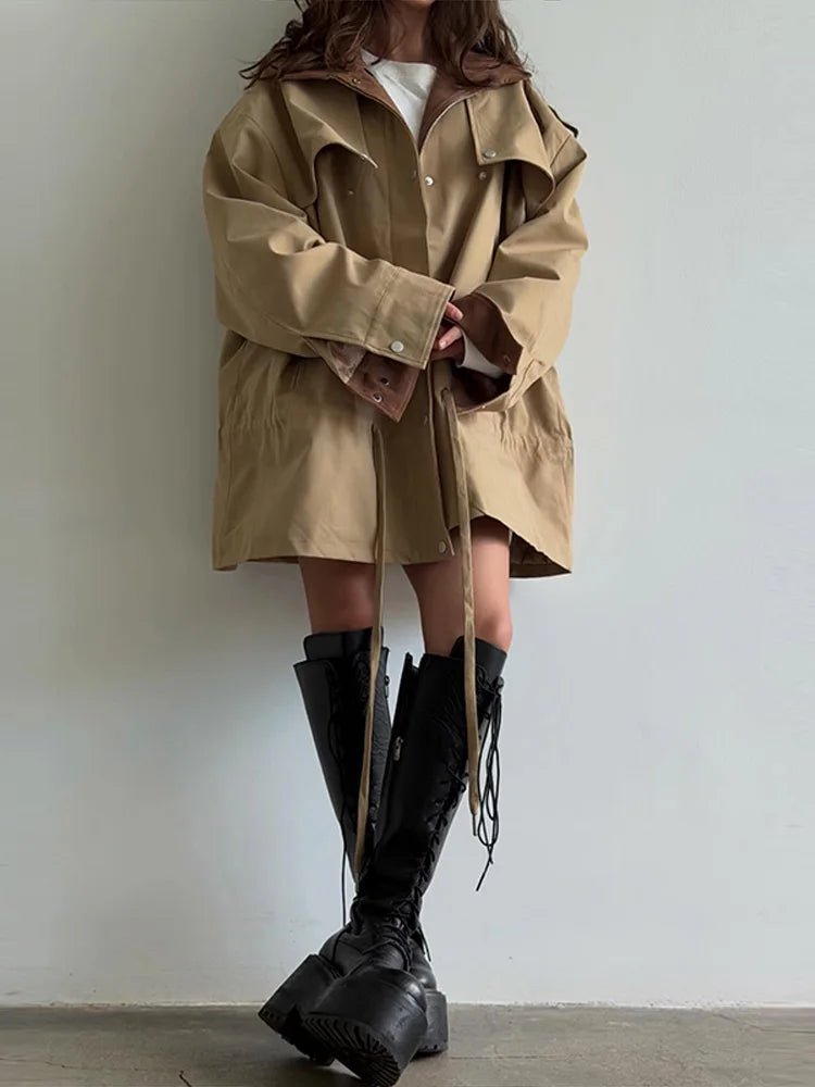 Ruth Contrast Collar Windbreaker Jacket