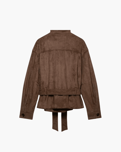 Sarah Kunstwildleder Schnürjacke