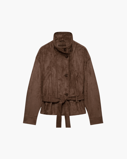Sarah Kunstwildleder Schnürjacke